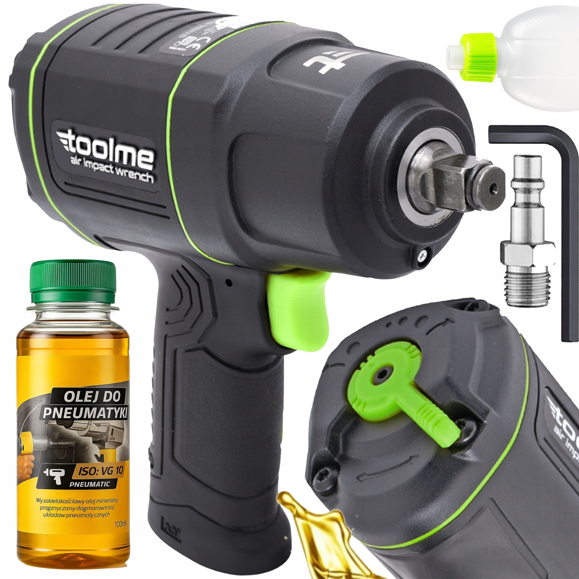 Pneumatický Kompozitní Rázový Klíč s úderem pro kola 1850 Nm Toolme TM080