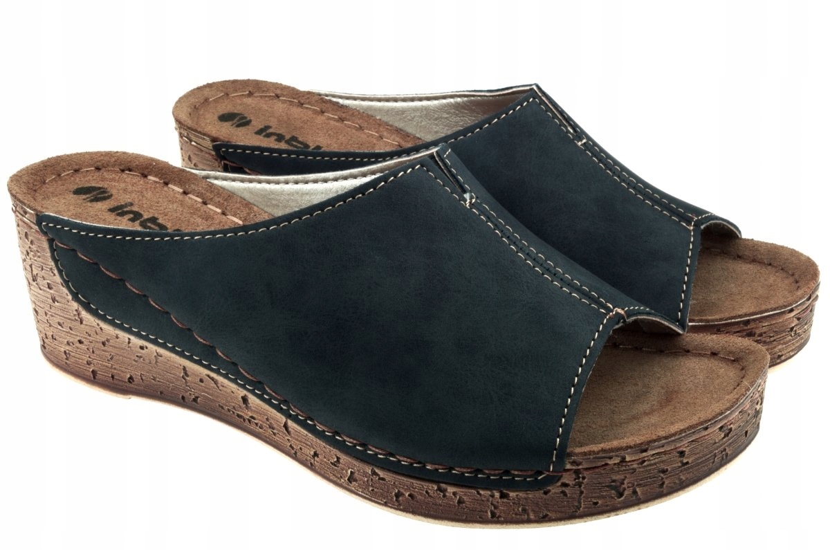 Inblu NG-02 klapki damskie czarne koturn roz.40