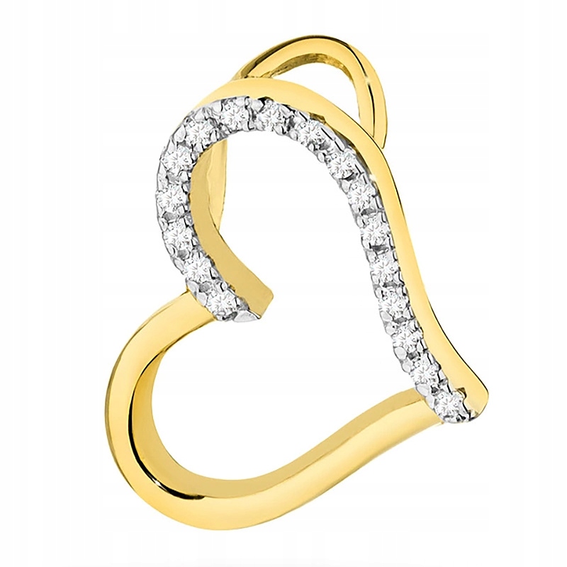 Zlatý Přívěsek Srdce 585 s brilianty 0,08 ct