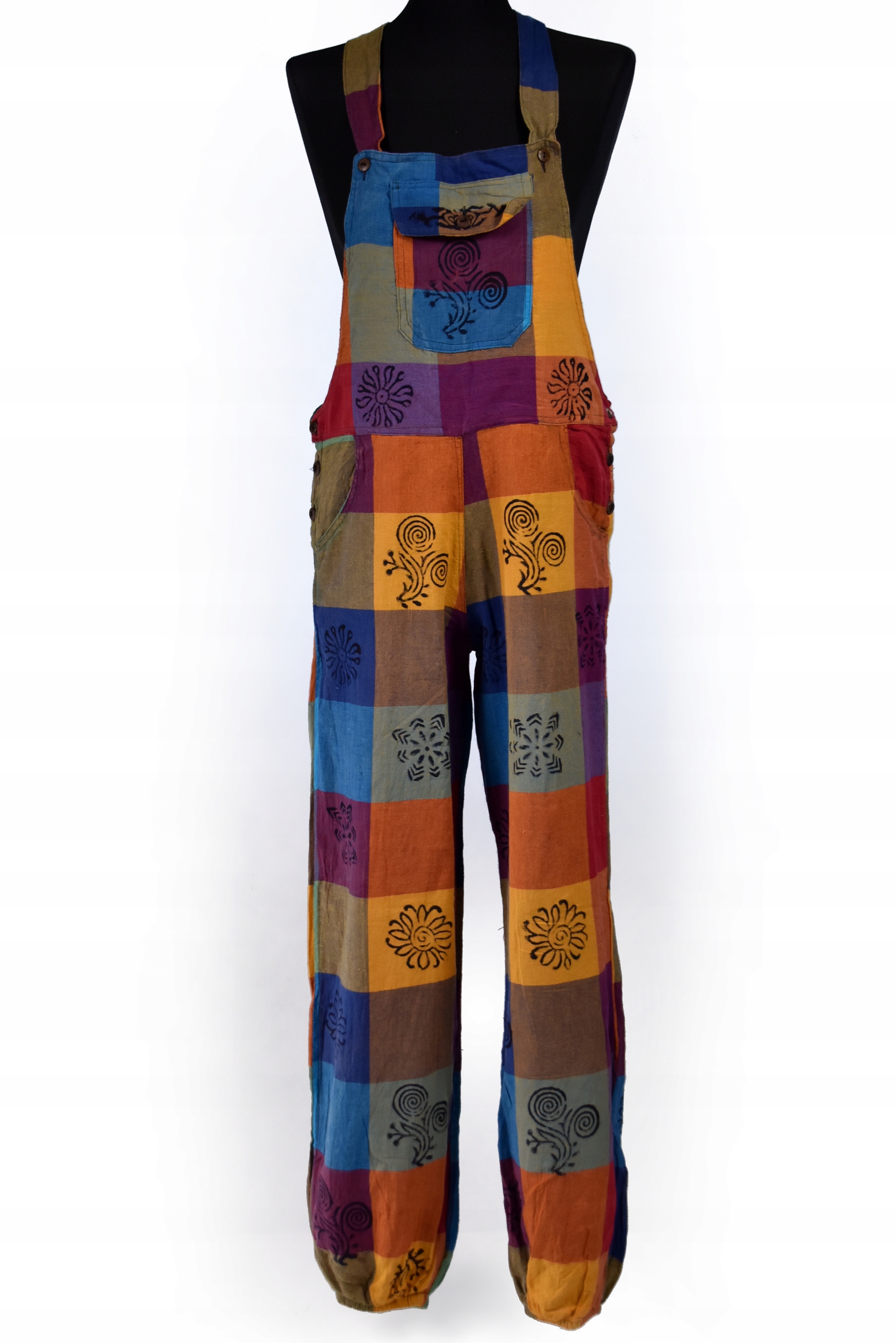 SPODNIE Ogrodniczki kolorowe NEPAL HANDMADE