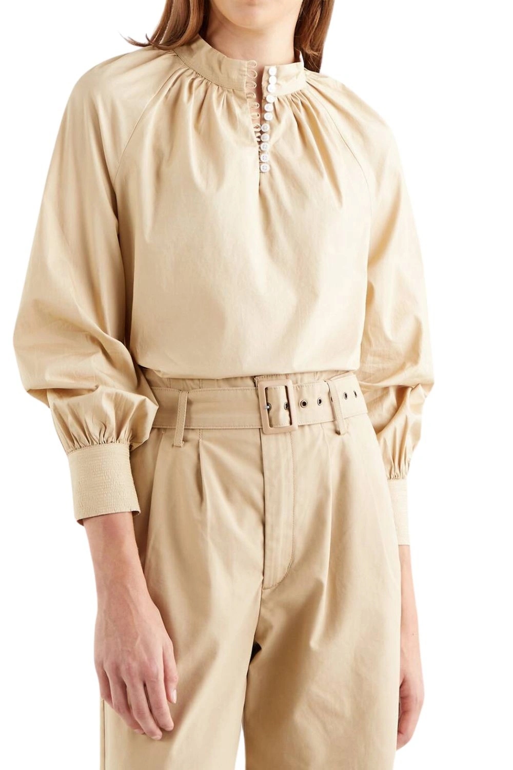 Dámská halenka Levi's Gillian Mockneck béžová se stojáčkem knoflíky L