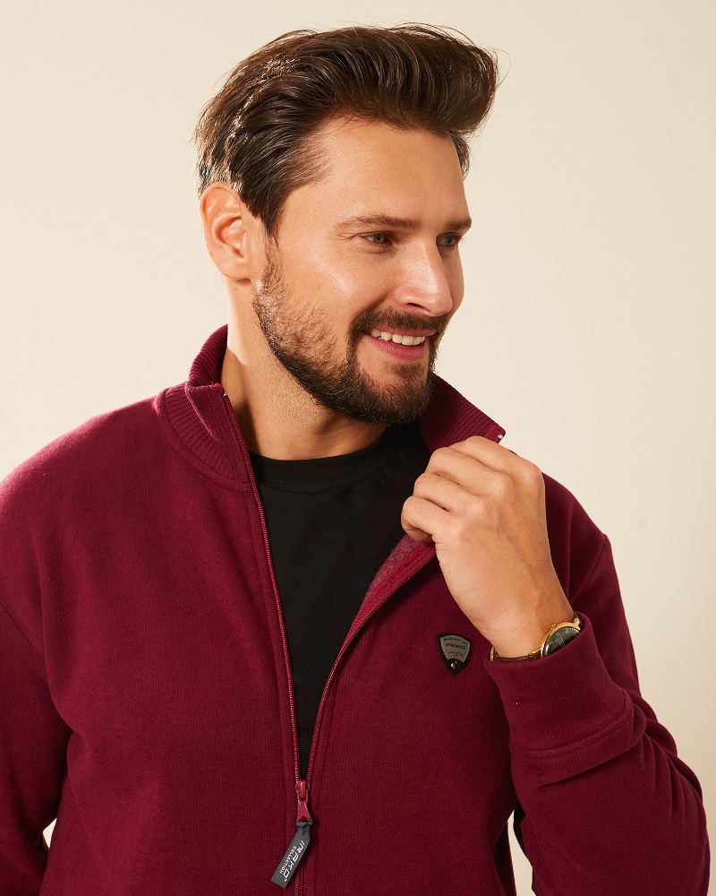 Svetr Platon se stojáčkem Bordový 3XL