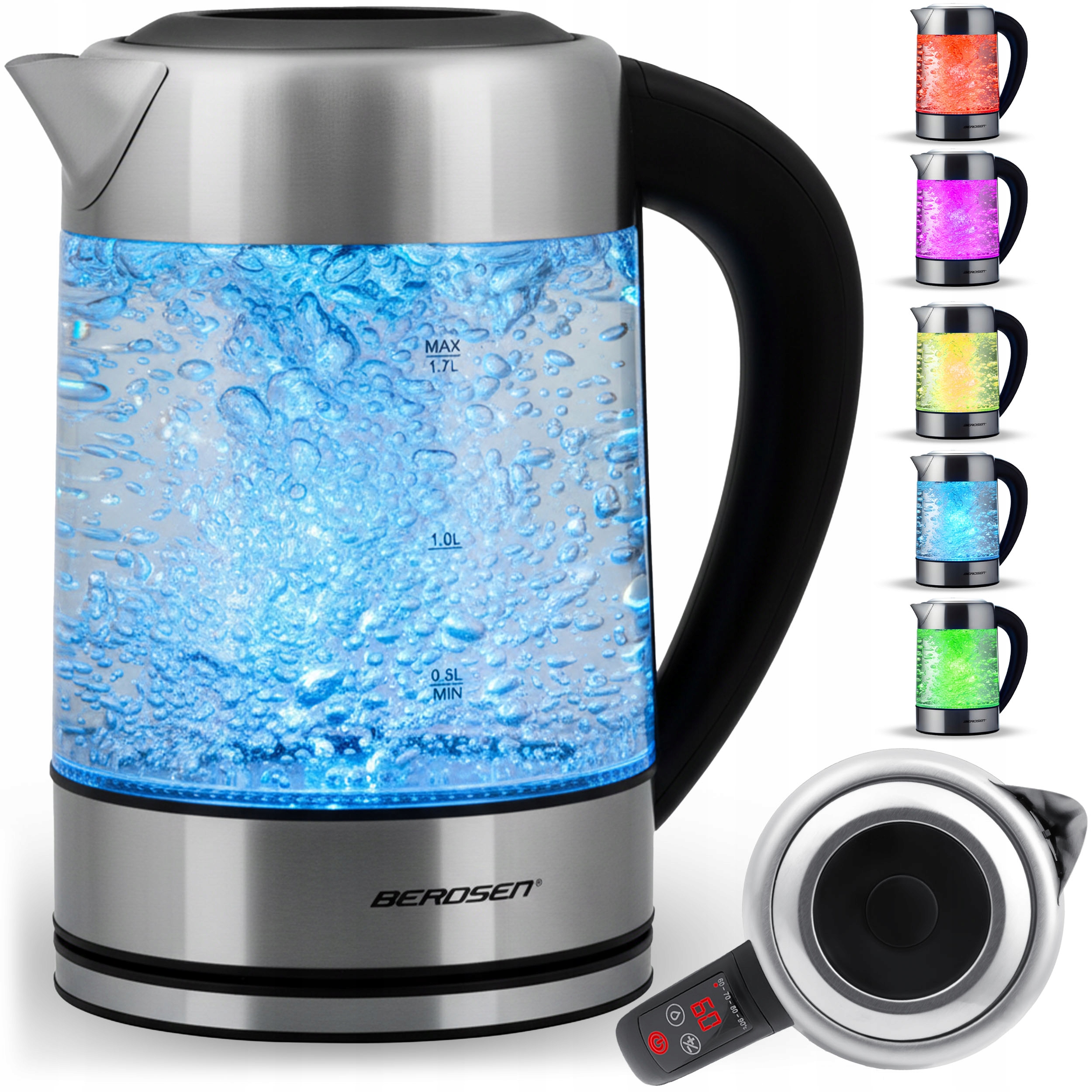 Elektrická Skleněná Konvice S Regulací Teploty 2200 W Berdsen 1,7 L