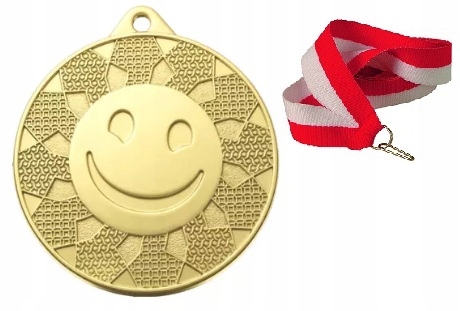 MEDAL ZŁOTY OGÓLNY UŚMIECH PRZEDSZKOLAK 50MM + WSTĄŻKA GRATIS TOP OFERTA!