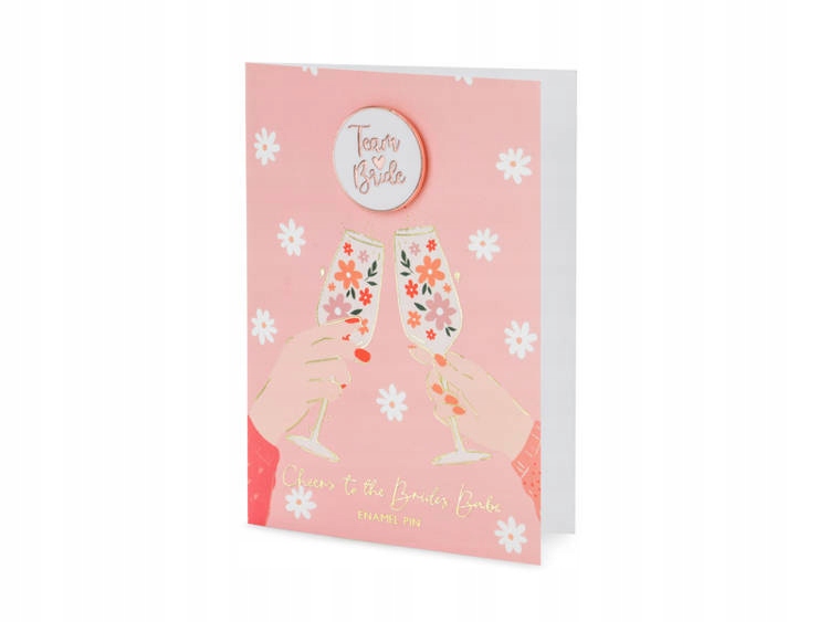 KARTKA Z PINEM TEAM BRIDE 10.5 X 15CM