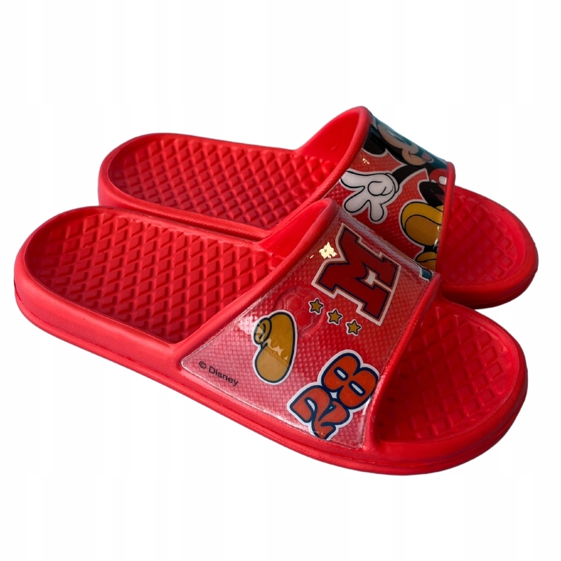 KLAPKI BASENOWE PIANKOWE DZIECIĘCE LEKKIE PLAŻOWE MYSZKA MIKI DISNEY 28/29 Kolor czerwony