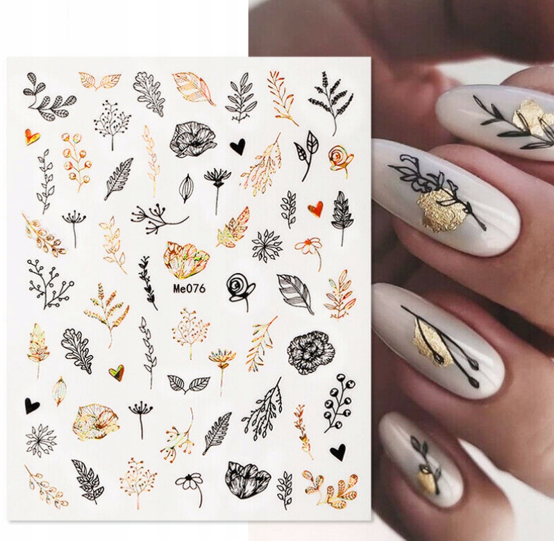 

Naklejki Na Paznokcie Samoprzylepne Złote ME076