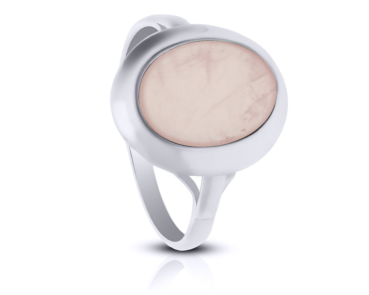 Prstýnek 925 s přírodním růžovým křemenem pro ženy, velikost 25