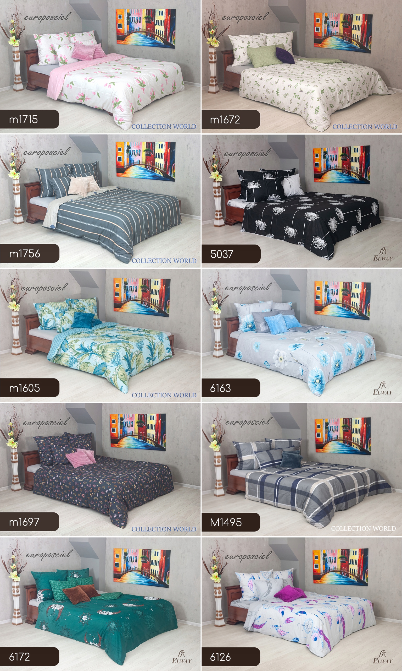 ELWAY KOMPLET POŚCIELI 200x220 BAWEŁNA SATYNOWA Liczba elementów w zestawie 3 części