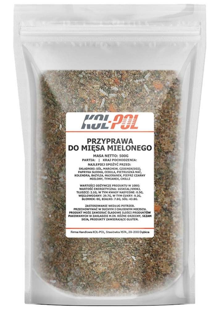 PRZYPRAWA DO MIĘSA MIELONEGO 500g Aromatyczna Stan opakowania oryginalne