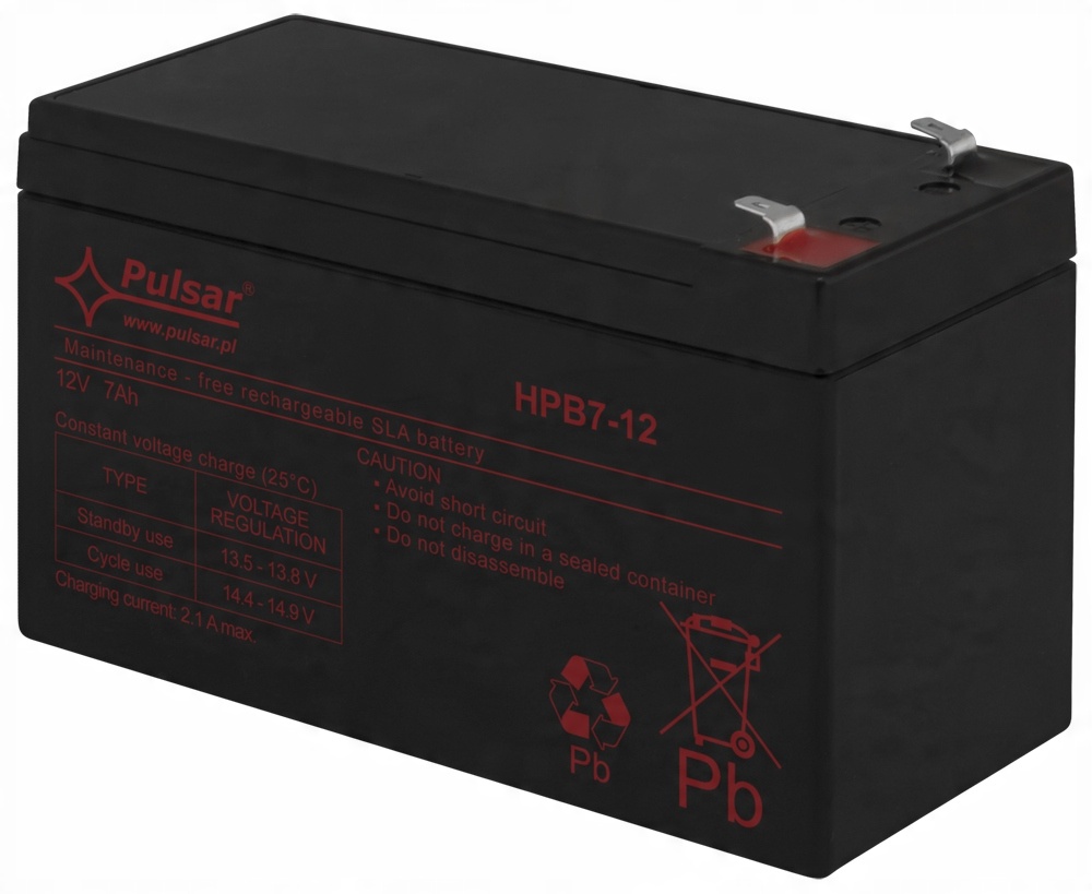 

Pulsar Akumulator HPB7-12 7Ah 12V Alarm, Ups