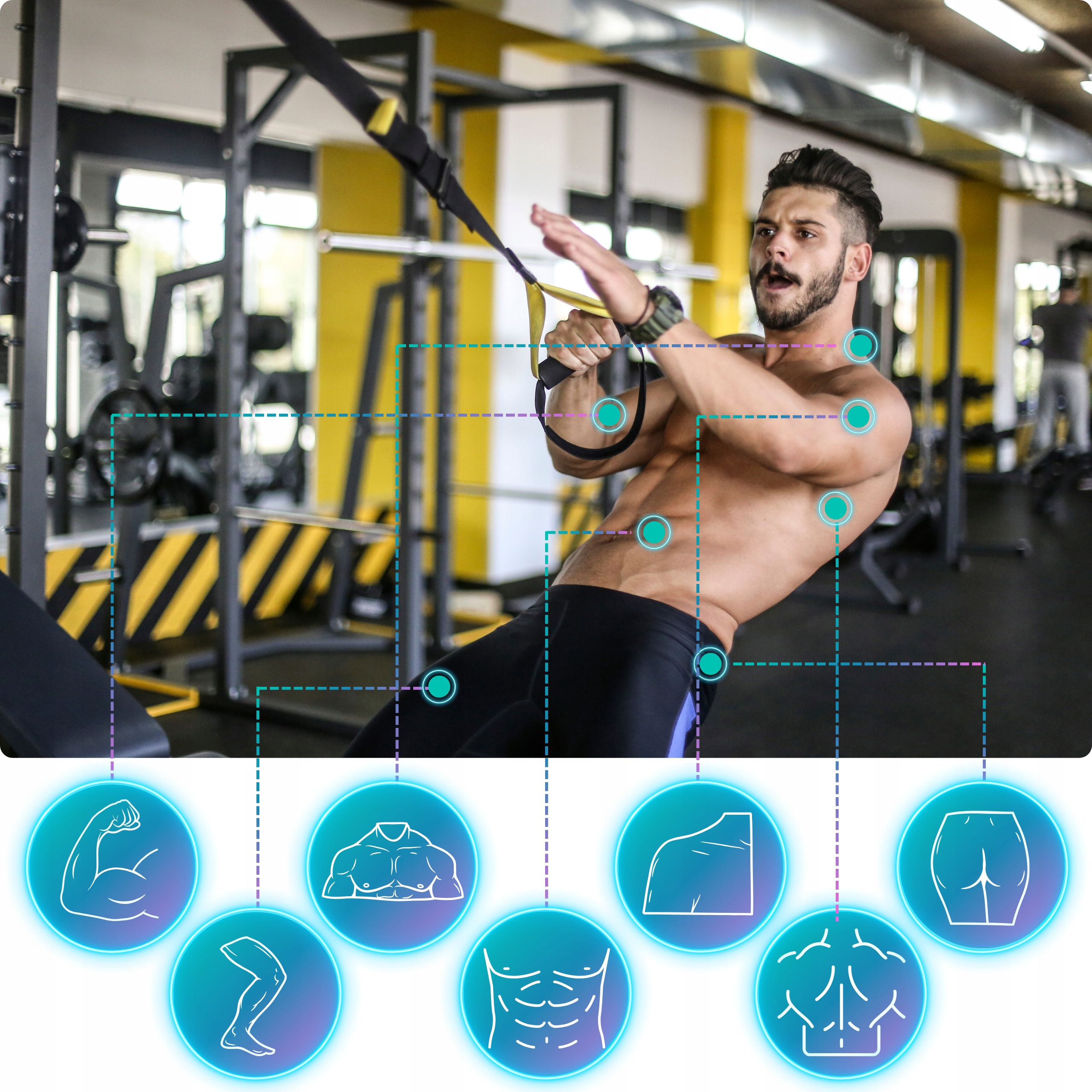 TAŚMY DO ĆWICZEŃ TRX CROSSFIT PASY TRENINGOWE Z AKCESORIAMI WYSOKA JAKOŚĆ Marka Revity