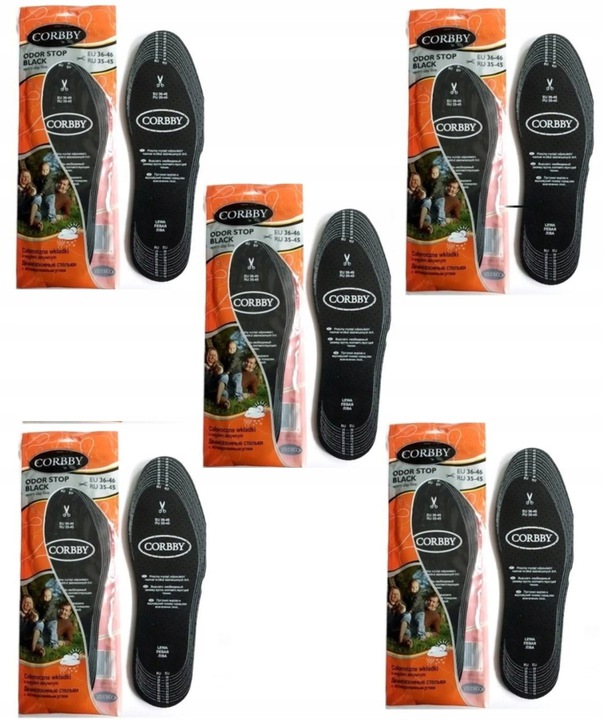 

5x Wkładki Z Aktywnym Węglem Antybakteryjne Sport