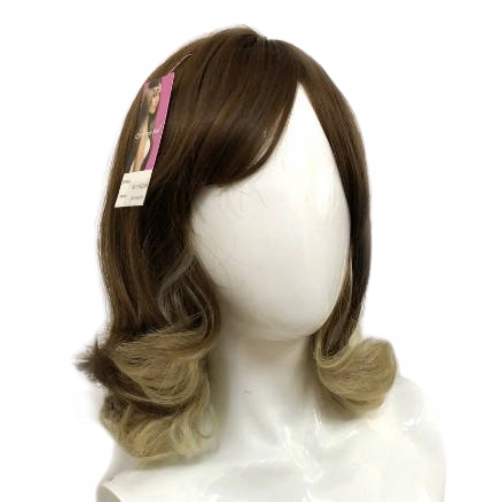 Umělá paruka Cameron hnědá #T10-24/613 ombre blond ofina Bonus čepička