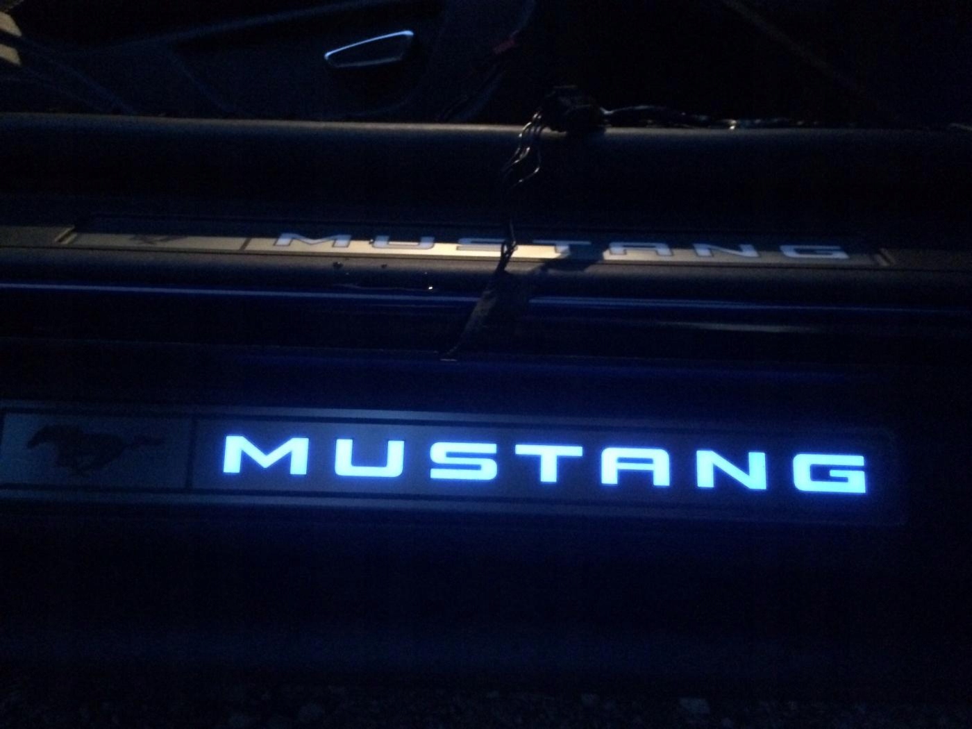 FR3Z-63132A08-AA - Mustang DOOR SILL PLATES Charcoal Black Illuminated
