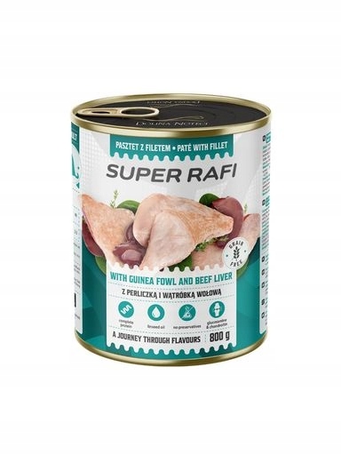 5x Rafi Vlhké krmivo pro psy s perličkou a hovězími játry 800 g