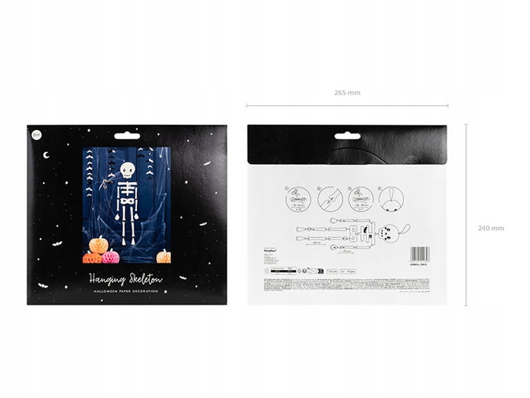 DEKORACJA PAPIEROWA KOŚCIOTRUP SZKIELET HALLOWEEN Marka Party deco