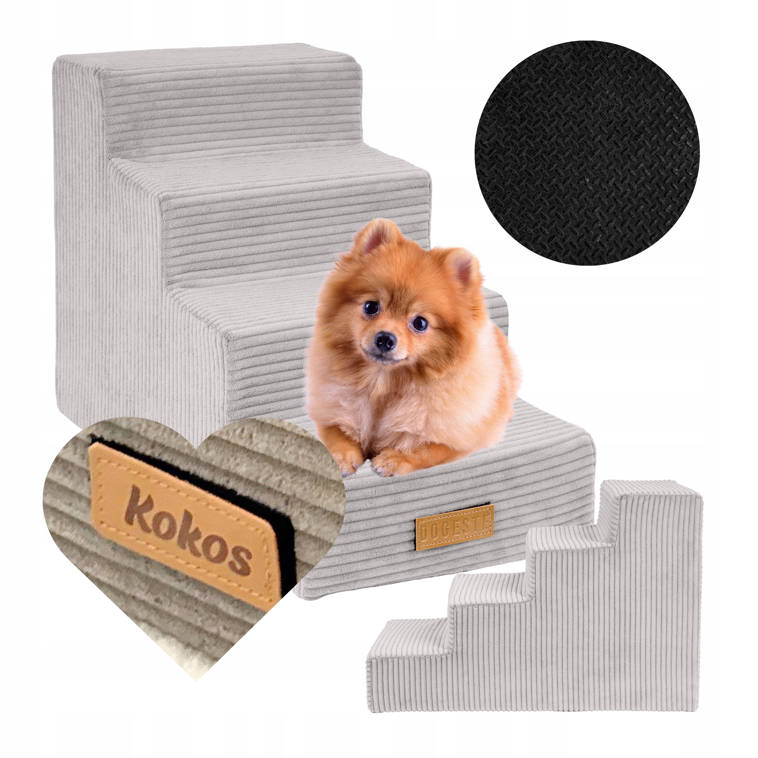 Schodki Dla Psa kota Schody 4 stopnie rampa podest 40 cm Grawer imię