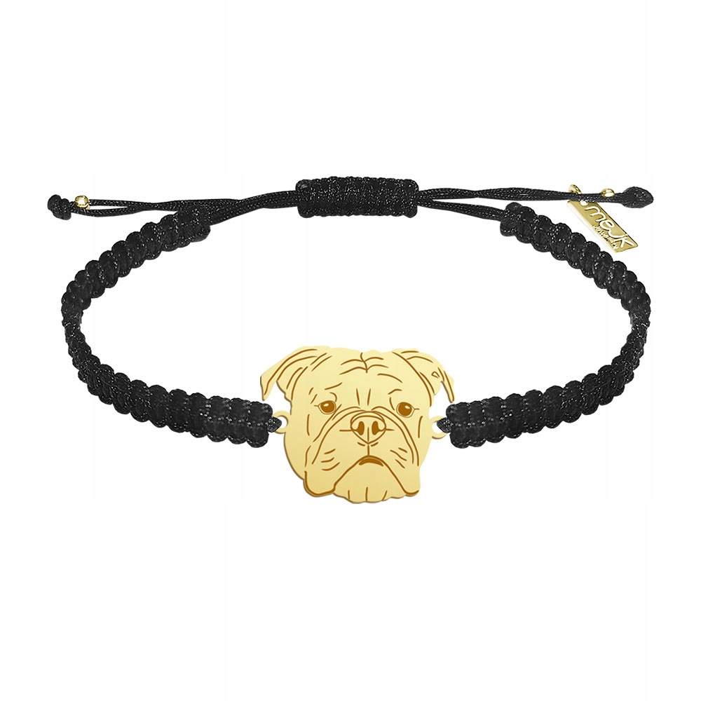 Zlatý náramek Kontinentální buldok 925 Dárek Makramé Gravírování Bonus