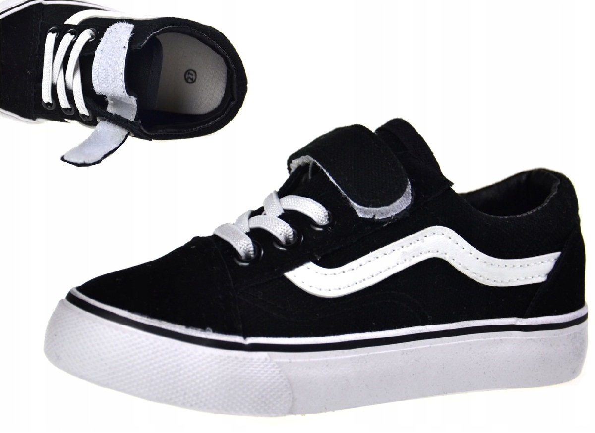 KIDS HIT Gumki RZEPY Trampki Wans VANSY Czarne