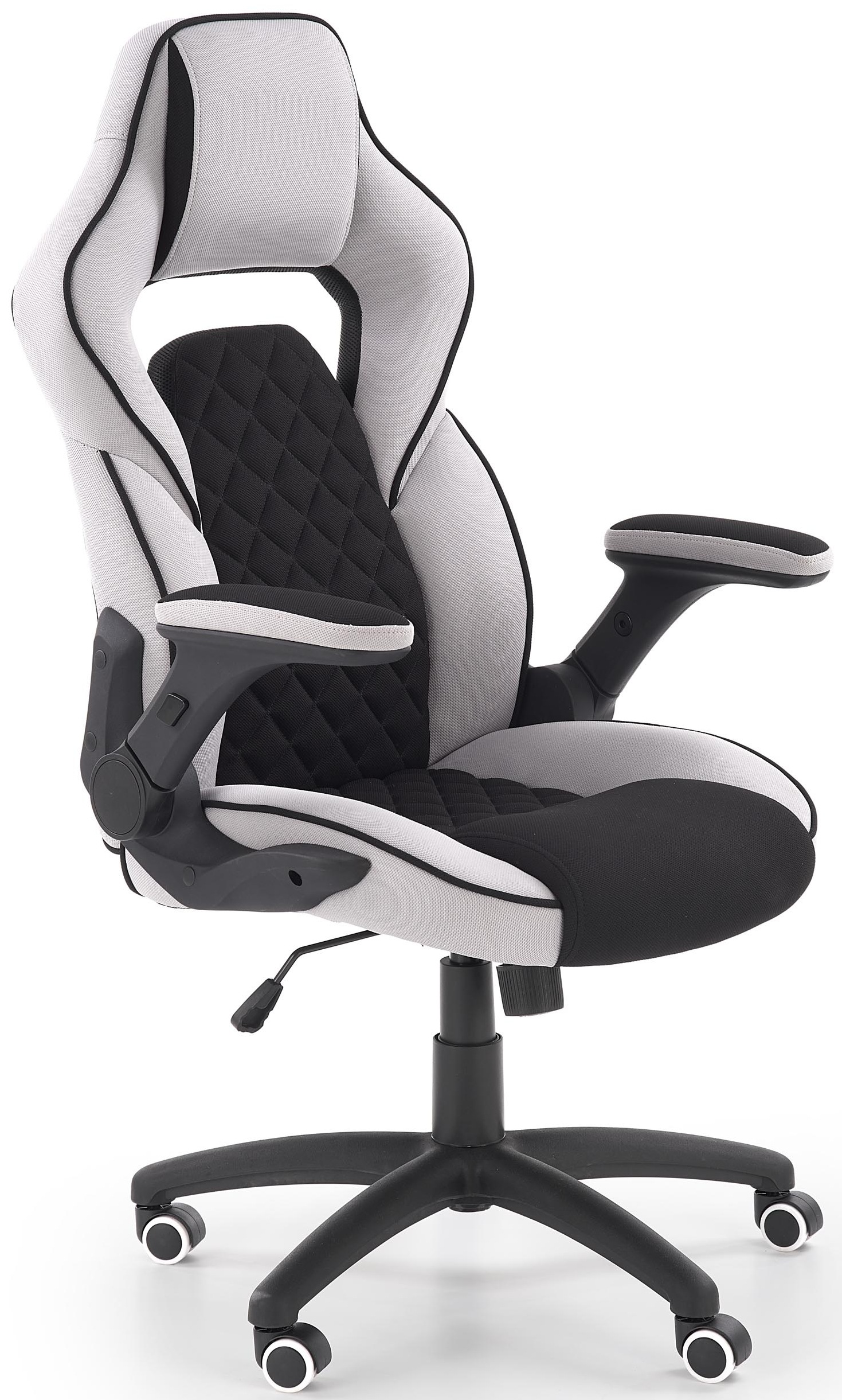 CZARNO-SZARY Fotel gamingowy obrotowy SONIC Halmar