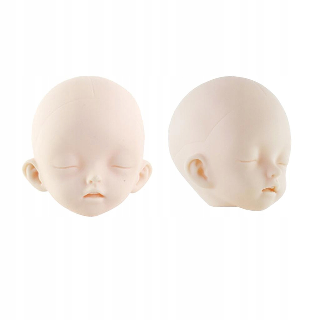 Zestaw głów lalki z zamkniętymi oczami i przegubami