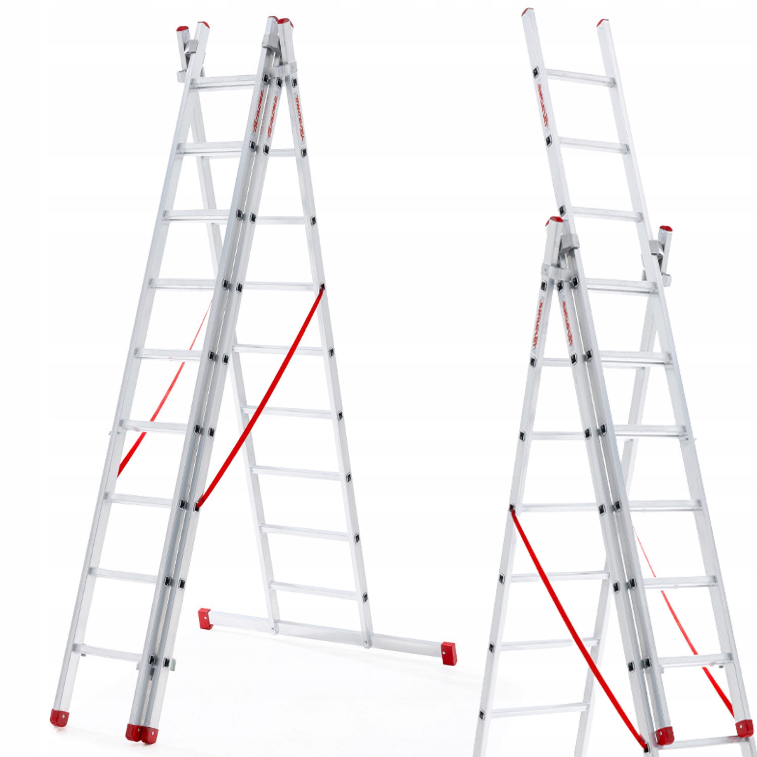 Žebřík hliníkový skládací profesionální Faraone 3x9 AK280.3 6,75 m