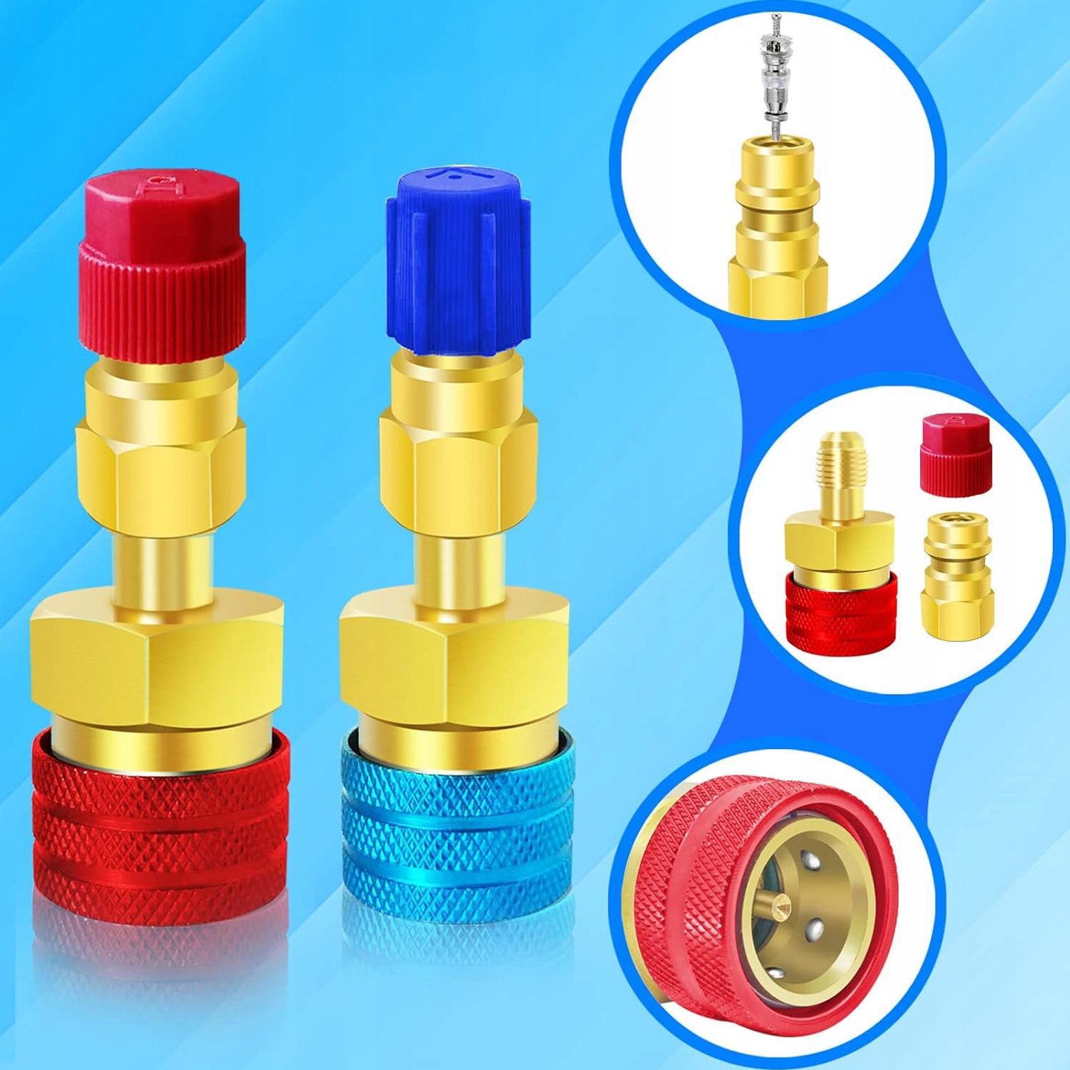2x ZŁĄCZA SZYBKOZŁĄCZE KLIMATYZACJI R1234YF ADAPTERY R134A Marka inna