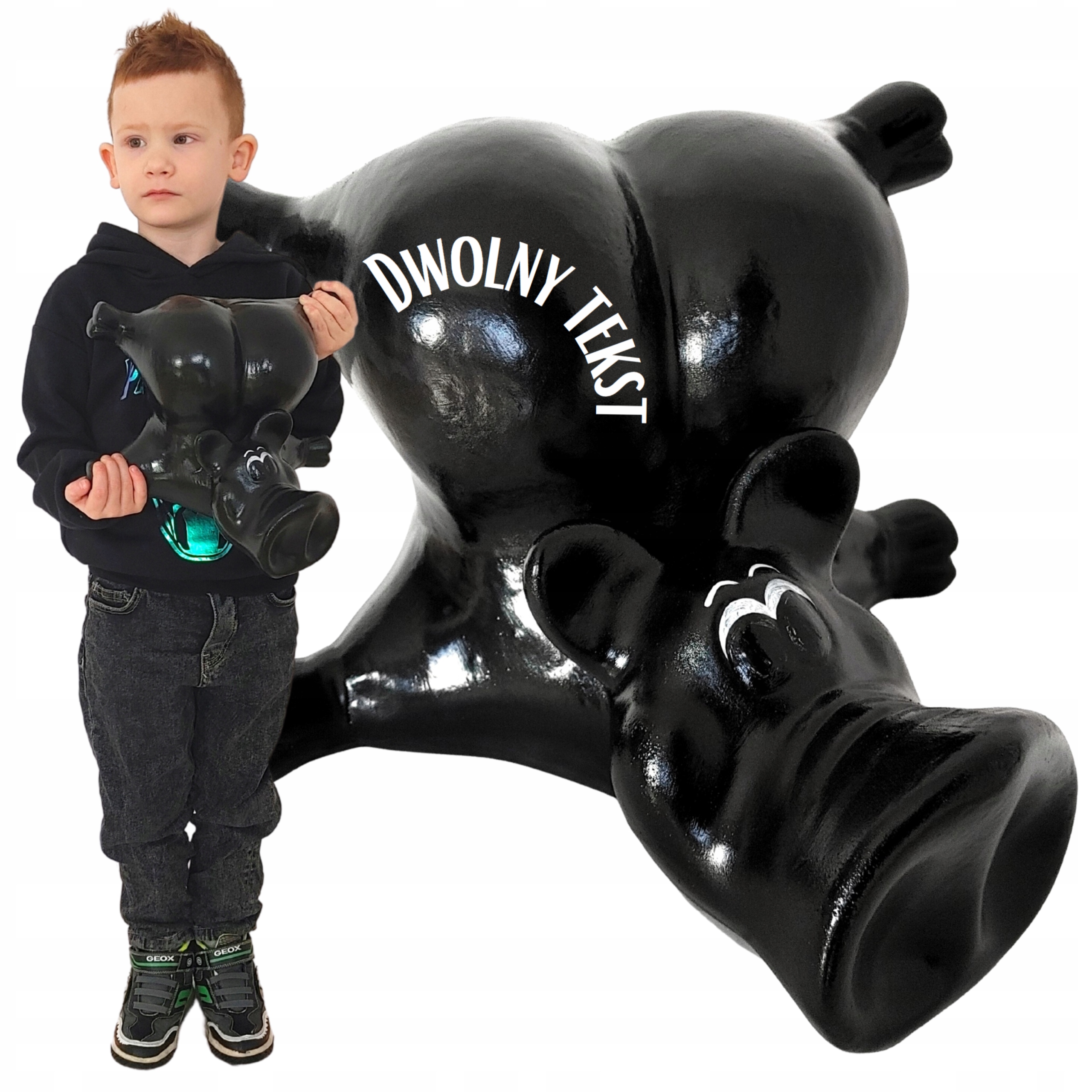 Pokladnička na dárek Personalizovaná černá se jménem Velká XXL k rozbití