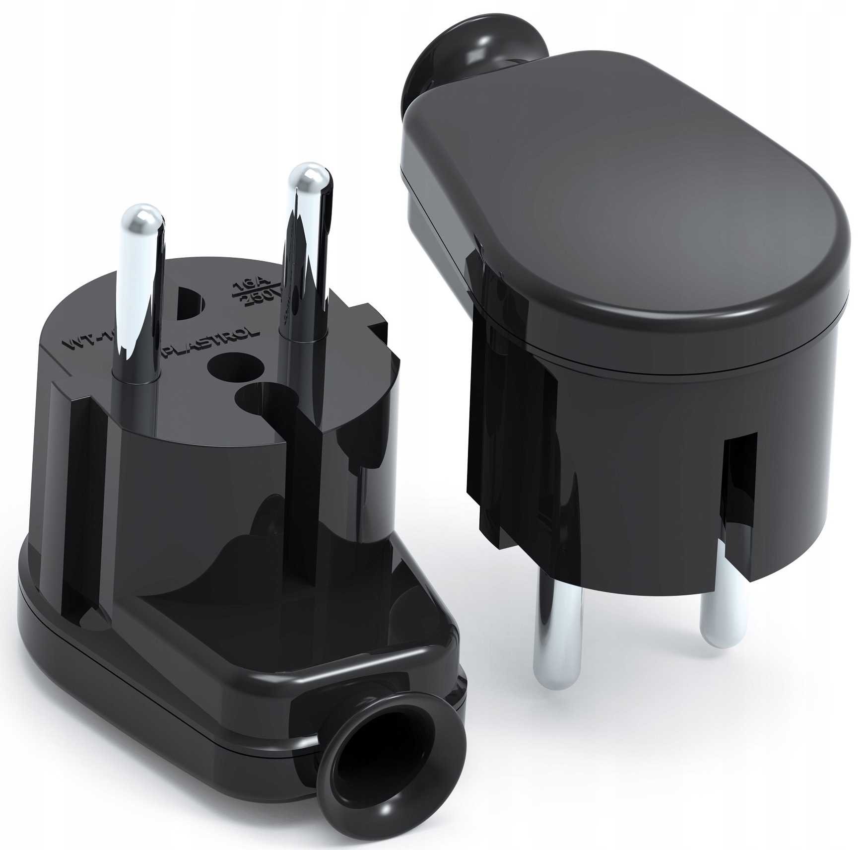 

Wtyczka kątowa bez uziemienia 16A WT-16B czarna