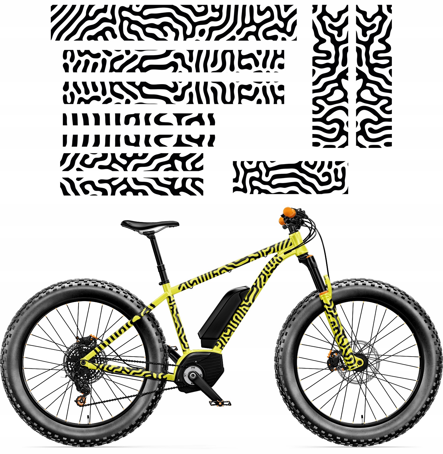 Sada univerzálních Samolepek na kolo, Maskáčový Zebra