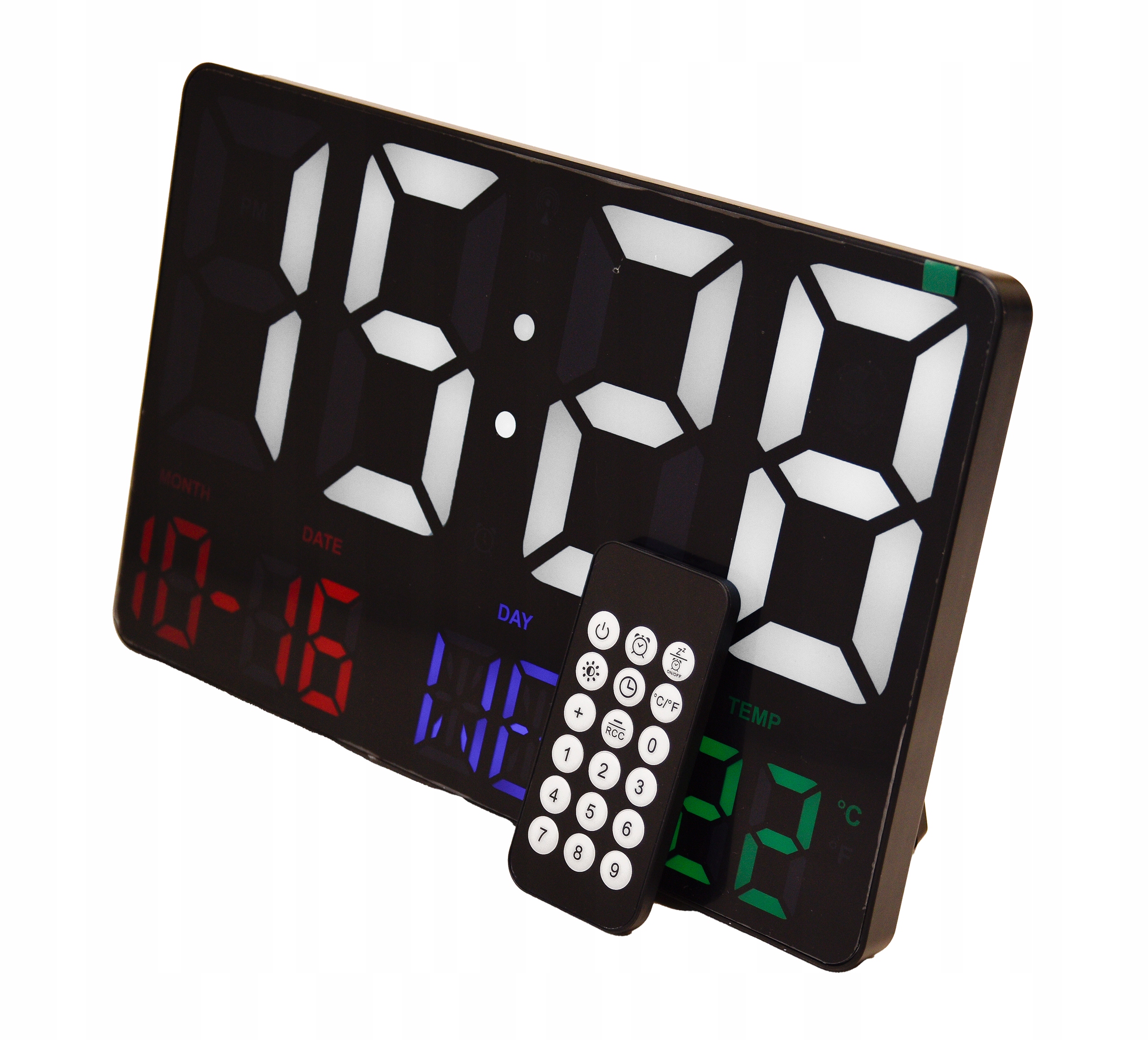 LCD Digitální Nástěnné Stolní Hodiny Datum Teplota Alarm Budík Zdřímnutí 24