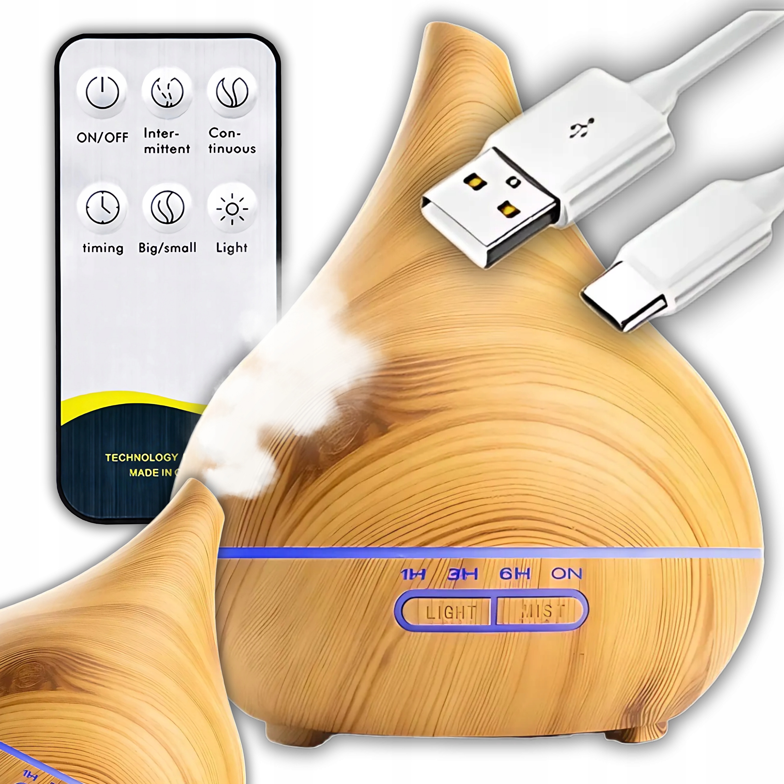 Nawilżacz Powietrza mocny Dyfuzor zapachowy Lampka nocna Aromaterapia Pilot