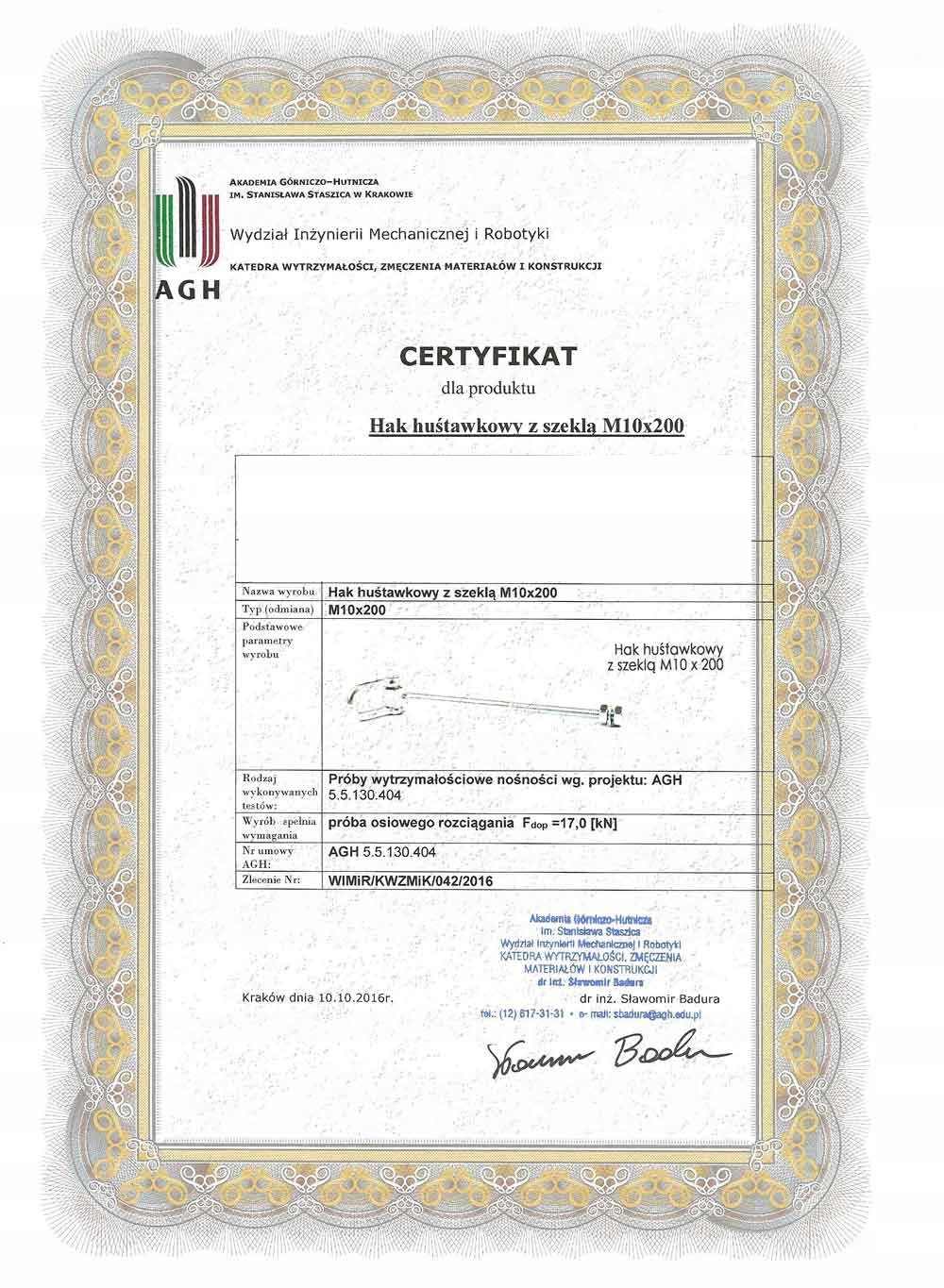 HAK DO HUŚTAWKI Z SZEKLĄ 10X200 MOCOWANIE HUŚTAWKI Styl tradycyjny