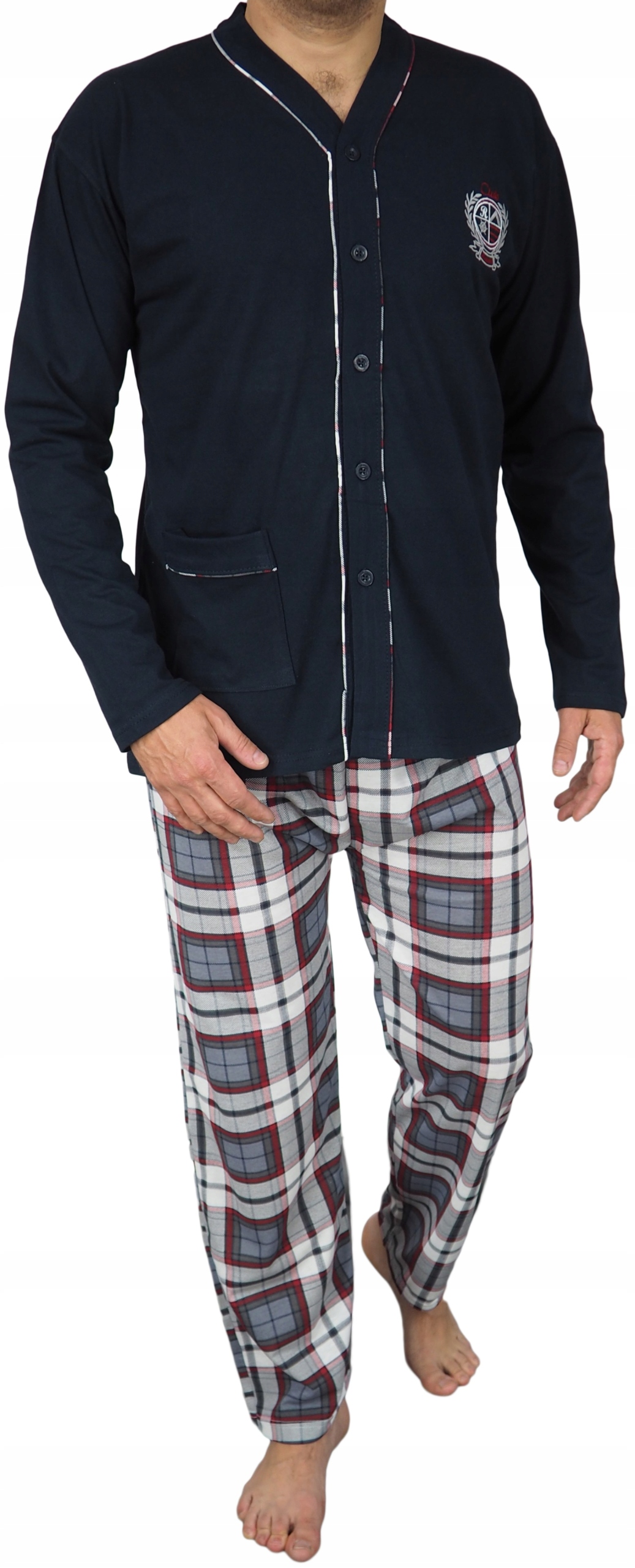 PIŻAMA MĘSKA Rozpinana kratka do szpitala L Rozmiar L