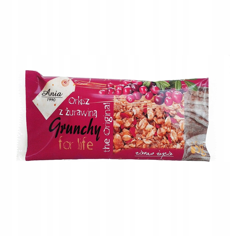 Ania Tyčinka tyčinka Grunchy s brusinkami 65 g Set: 20 ks