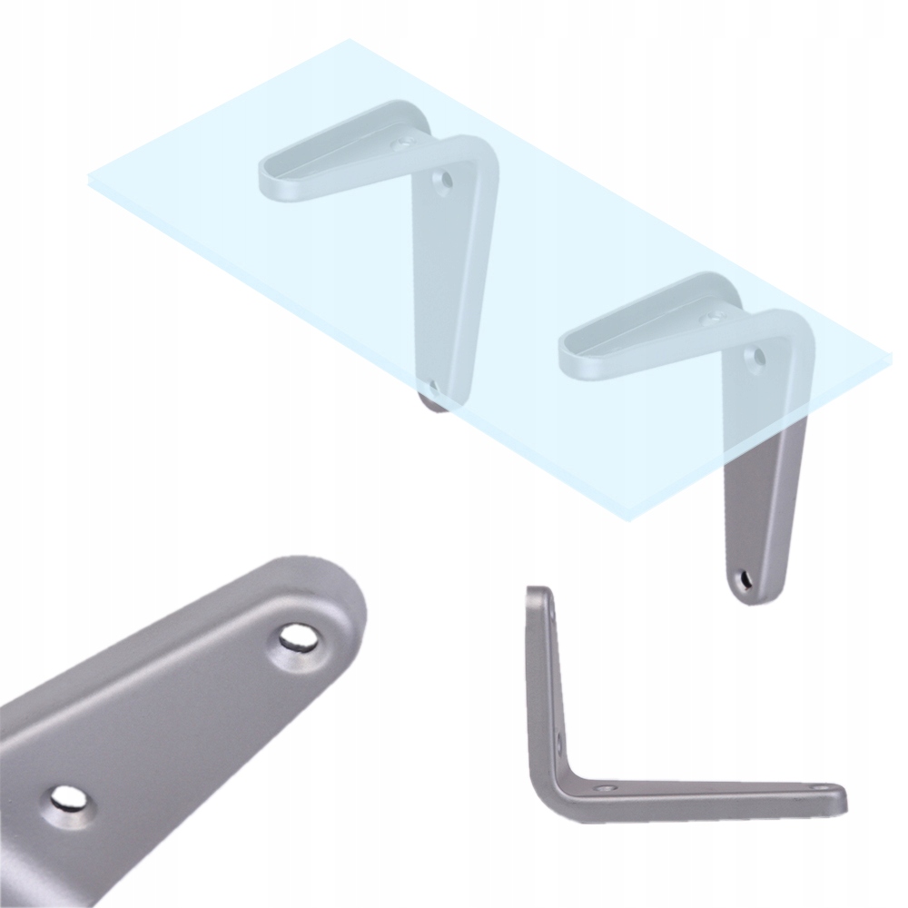 WSPORNIK UCHWYT DO PÓŁEK SZARY MATOWY MAT 2 SZT