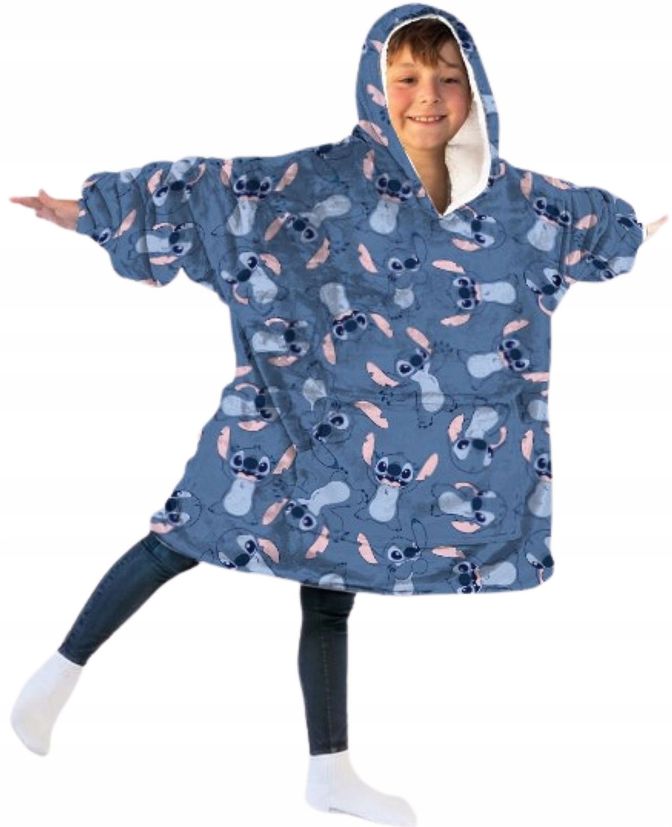 Kocobluza Stitch Koc Z Kapturem Bluzowy Szlafrok Lilo I Stitch 122-164