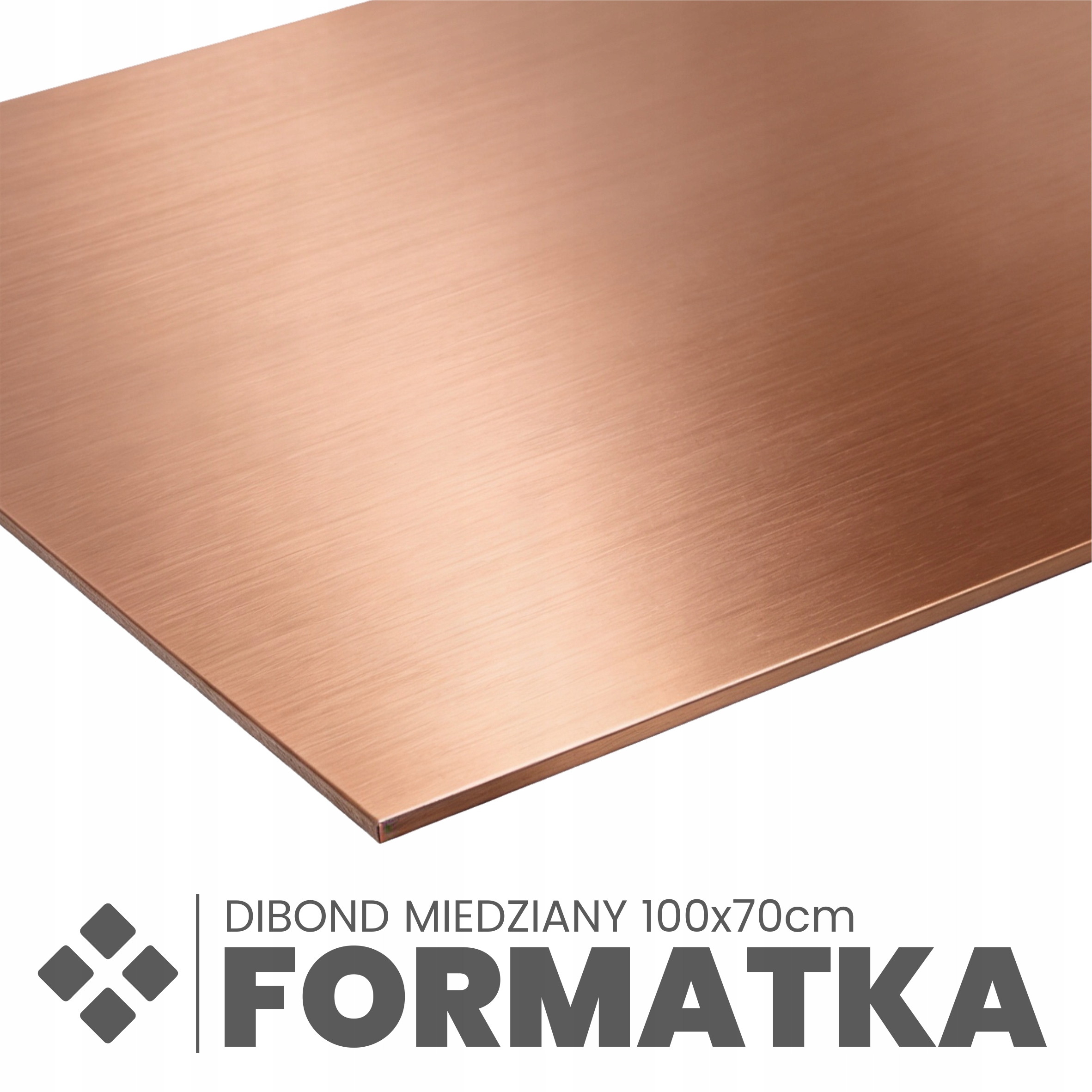 formatka aluminiowa Dibond 100×70cm Miedziana 3mm pusta Gotowy Wymiar