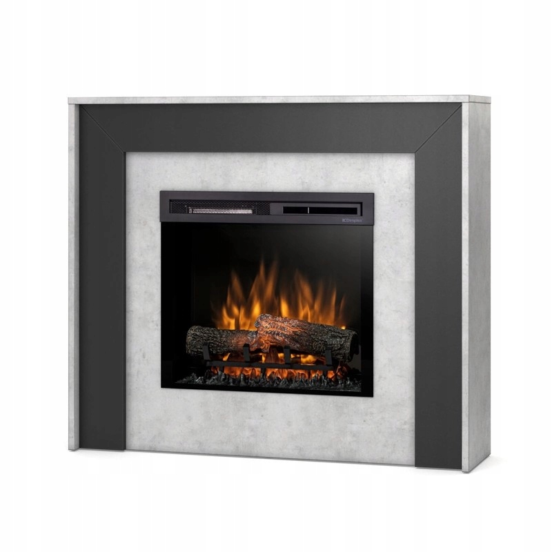 Kominek elektryczny wolnostojący Zuni W04-Beton, Czarny 23" Xhd Led Warmtec