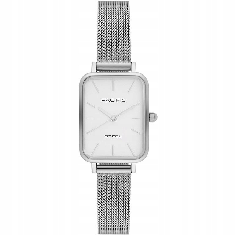 Dámské stříbrné hodinky Pacific SLC-1602-03 obdélníkové na mesh náramku