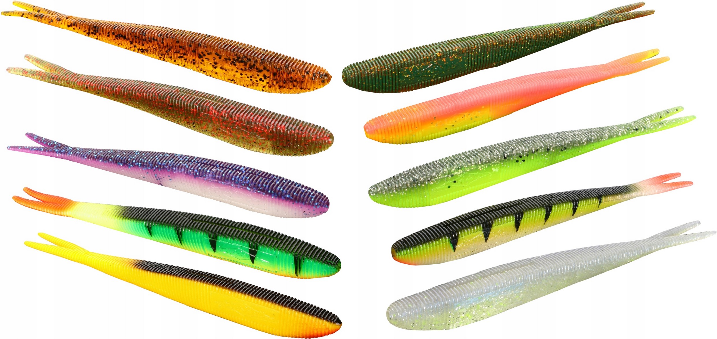 Zestaw Mikado Saira Drop Shot MIX 10 sztuk 14 cm Długość 14 cm