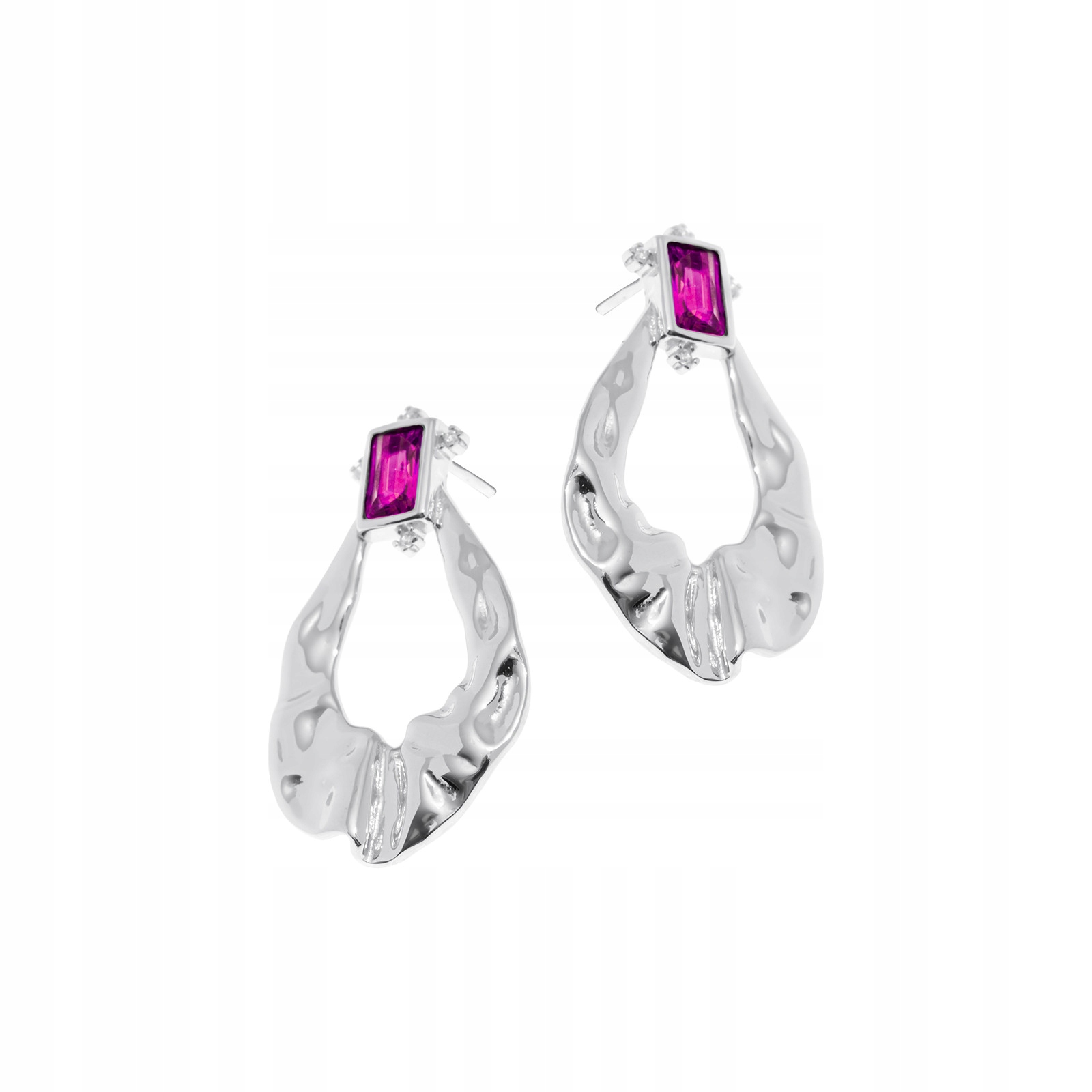 Stříbrné náušnice 925 Růžová slza