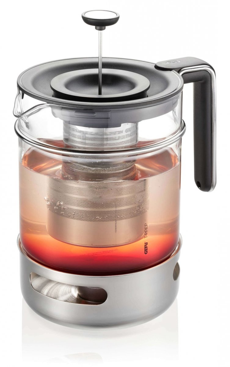 Kanvica na čaj Lúhovač s Ohrievačom Gefu T Prep 1 5L Sklenená