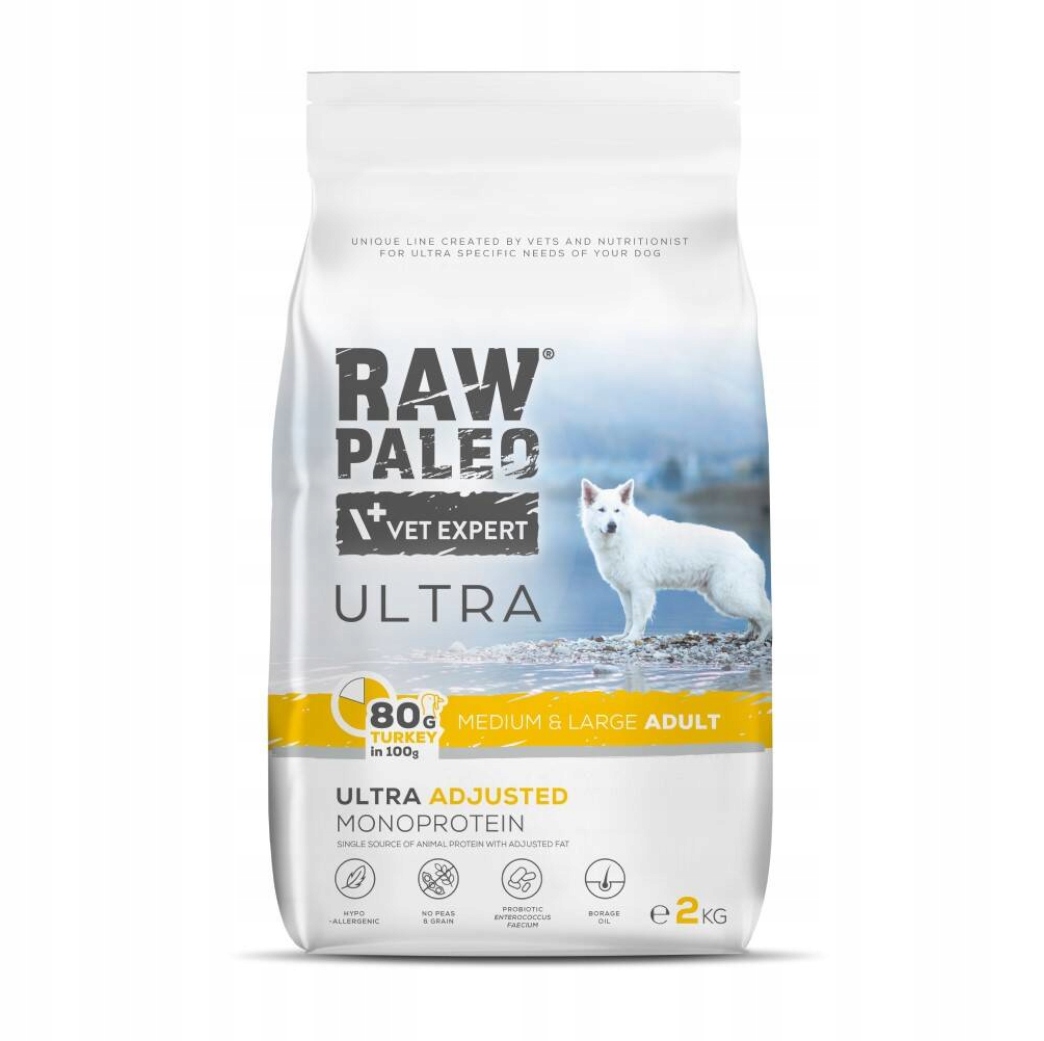 Raw Paleo Ultra Medium Large Adult Turkey 2kg Indyk dla dorosłych