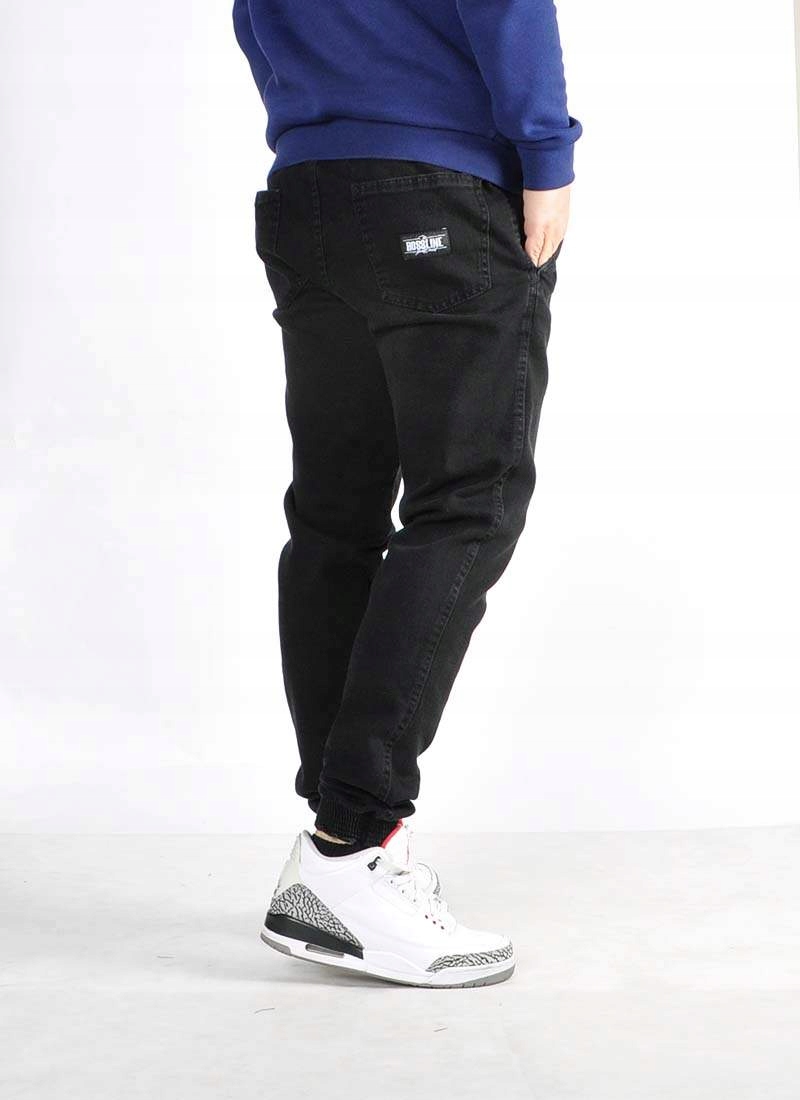 Spodnie XL Bossline Cut Jeans Joggery Czarne Rozmiar XL