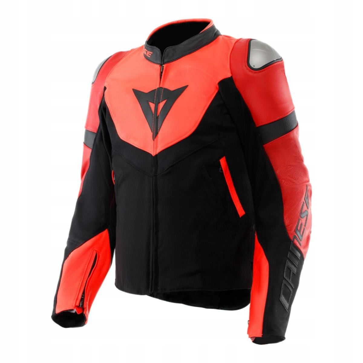 Textilná bunda Dainese Iperattiva čierna/červená fluo Veľkosť 52
