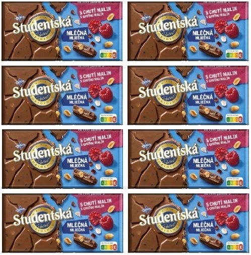 8x 170g Orion Studentska Mleczna malina czekolada Pół Kartonu