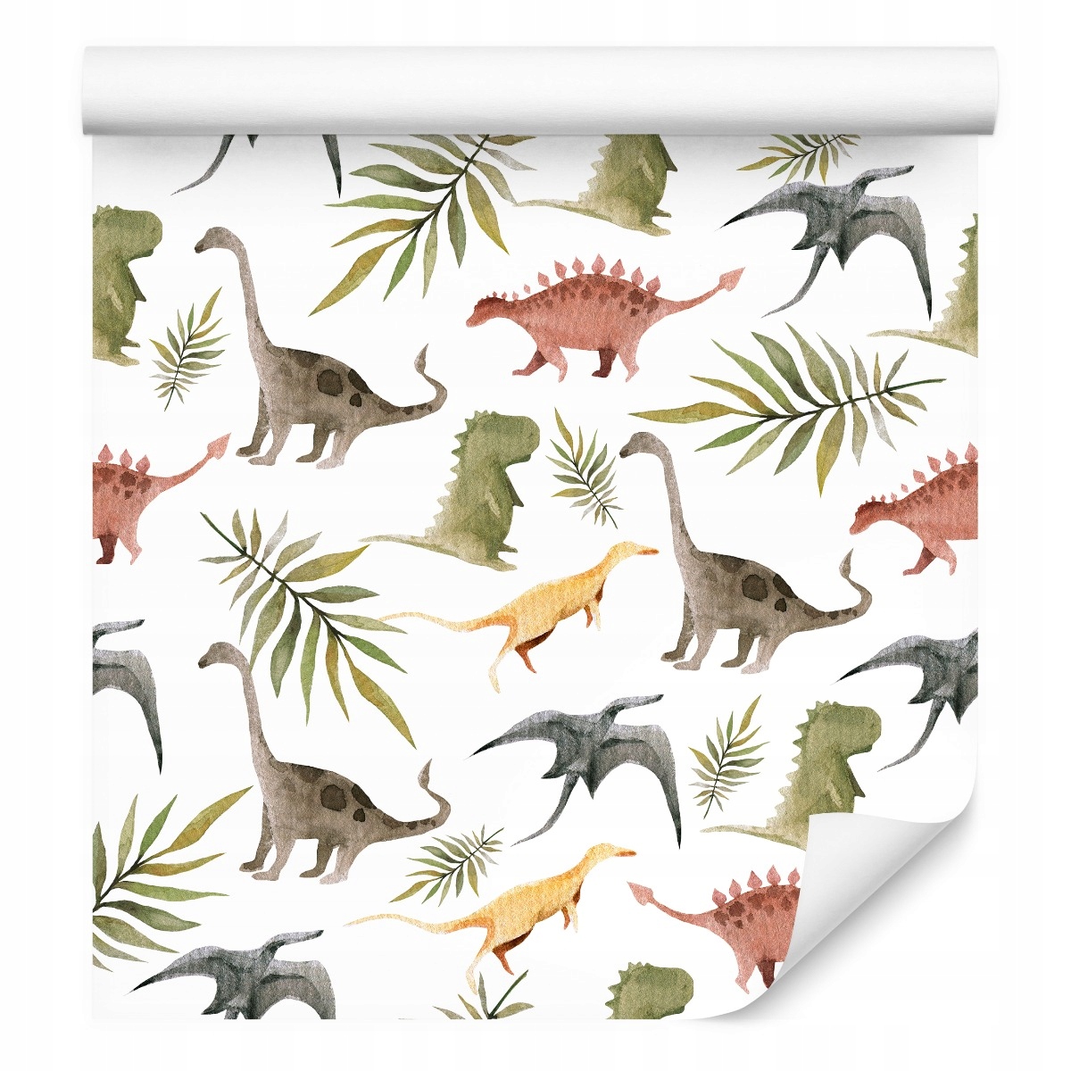 Tapeta pro děti Dinosauři Akvarely Kreslení Dekor