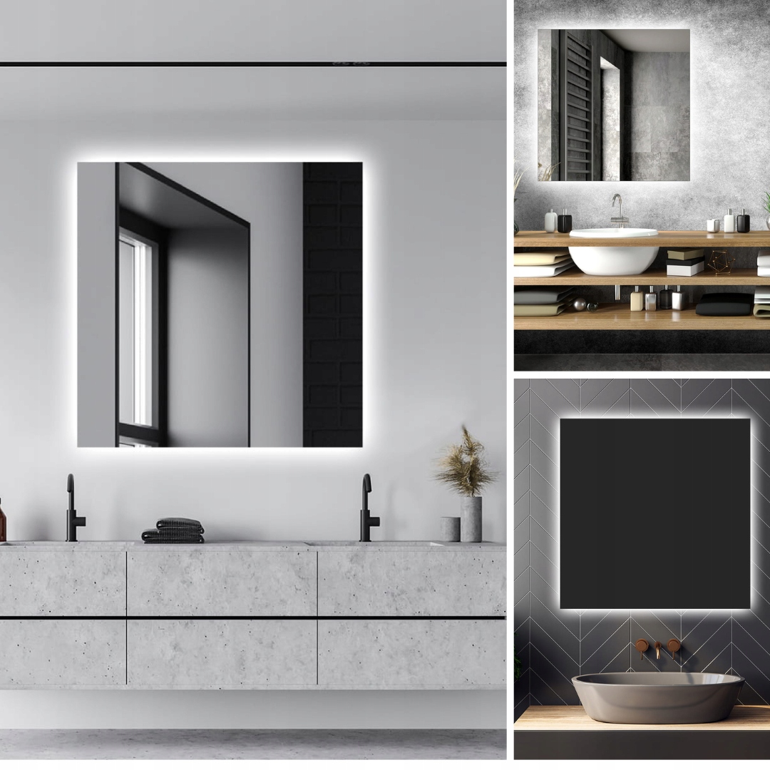 LUSTRO LED 80x80 cm LEDOWE KWADRATOWE PODŚWIETLANE NOWOCZESNE FREESIA Rodzaj inne